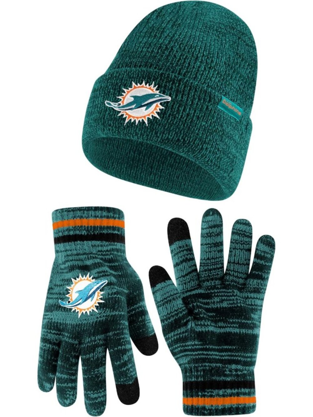 Cozy Youth NFL Knit Beanie & Touch Screen Gloves Set - Super Soft Winter Hat